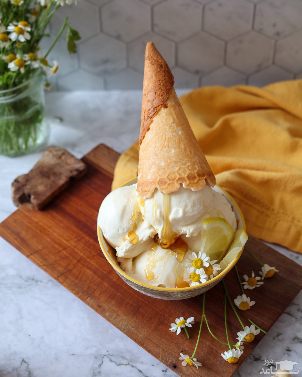 روش تهیه بستنی پرتقال و عسل خوشمزه