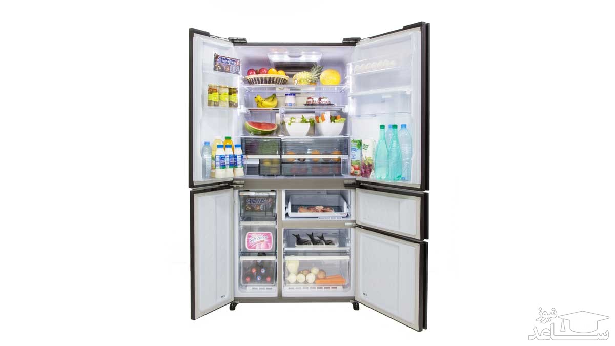 فضای داخلی یخچال فریزر پنج درب شارپ مدل SJ-FSD910