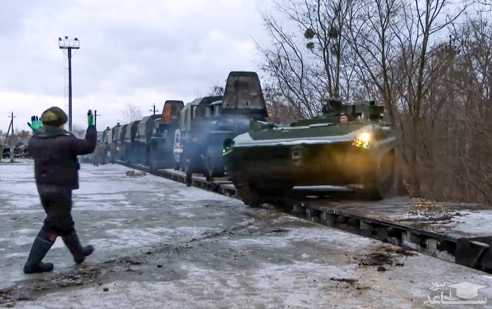 ورود کاروان نظامیان روسیه به بلاروس برای برگزاری یک رزمایش نظامی در نزدیکی مرز اوکراین/ آسوشیتدپرس