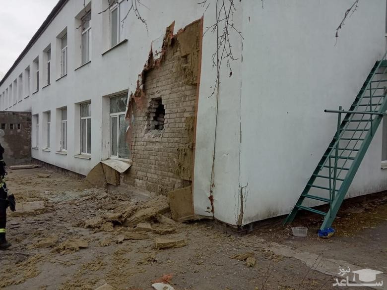 اصابت یک گلوله خمپاره به کودکستانی در منطقه لوهانسک در شرق اوکراین/ رویترز