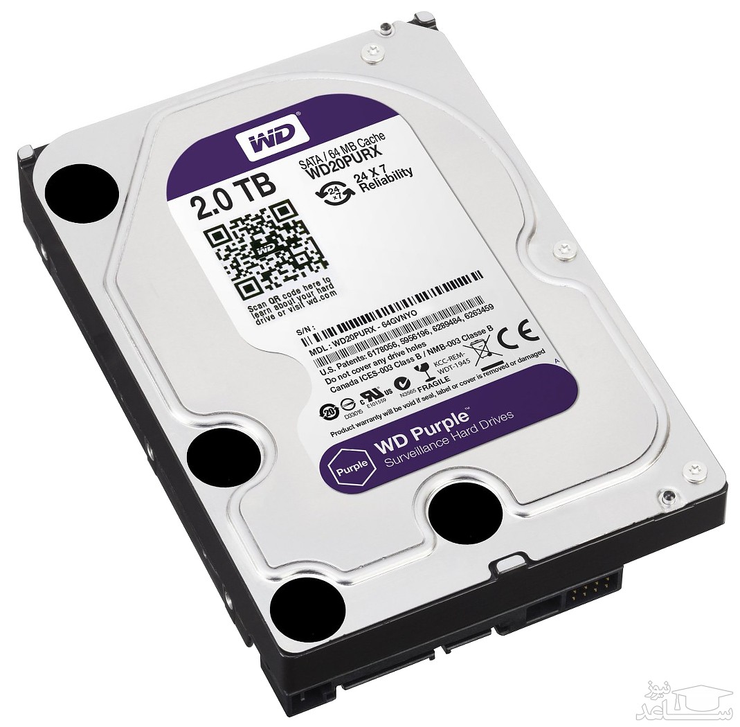 هارددیسک اینترنال وسترن دیجیتال مدل Purple WD20PURX ظرفیت 2 ترابایت