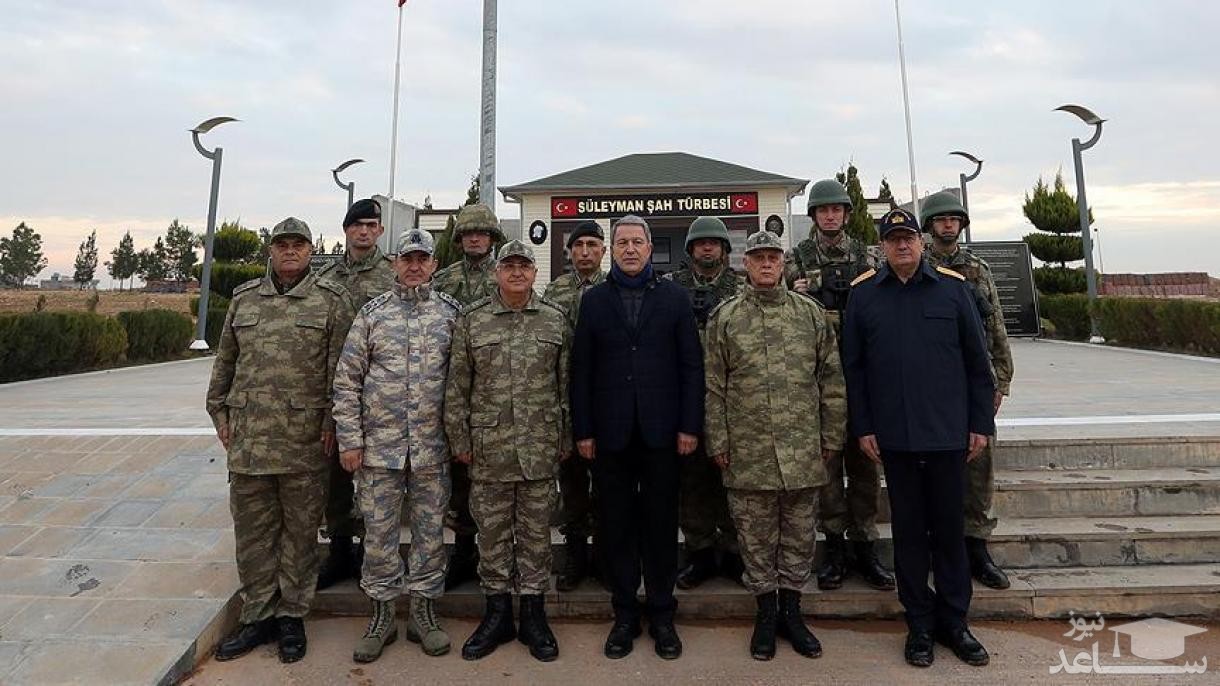 حضور وزیر دفاع و فرمانده‌هان ارتش ترکیه در مرز سوریه
