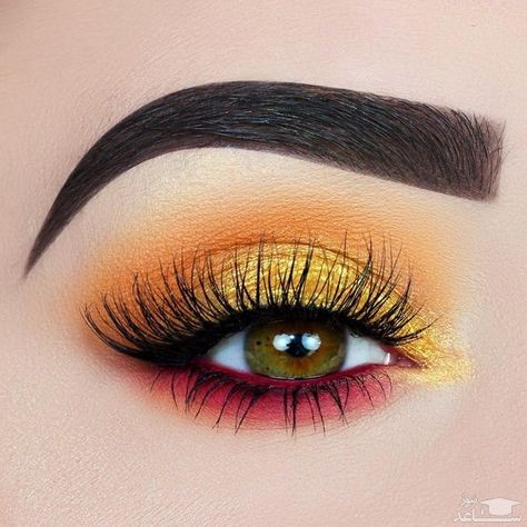 آرایش چشم با سایه زرد