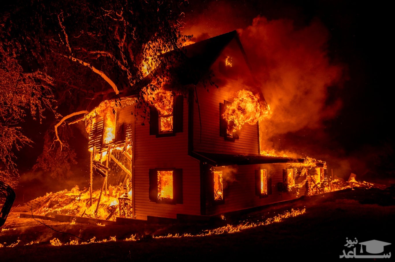 آتش سوزی جنگلی در ایالت ویسکانسین آمریکا/ آسوشیتدپرس