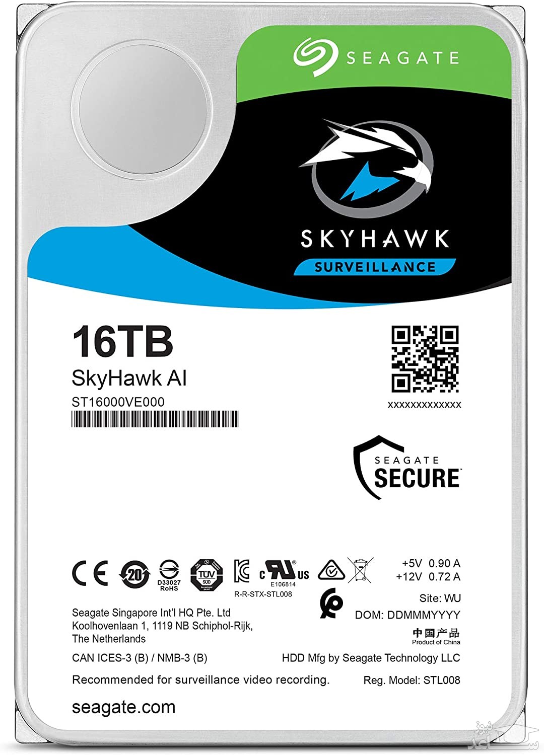 هارد سیگیت مدل ST16000VE00 Skyhawk AI Surveillance با ظرفیت 16 ترابایت