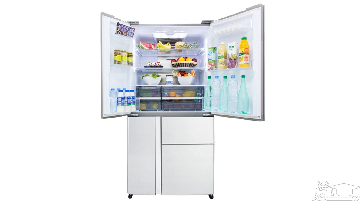 فضای داخلی یخچال فریزر پنج درب شارپ مدل SJ-FSD910