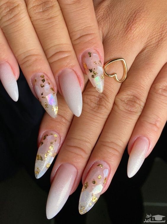 طراحی ناخن با ورق طلا
