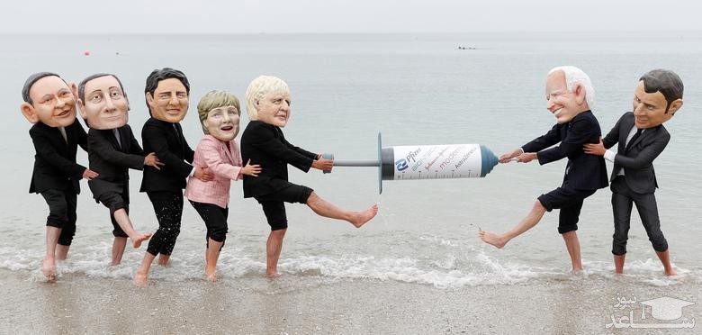 اجلاس رهبران 7 کشور صنعتی جهان (جی هفت) در بریتانیا و حواشی و اعتراضات علیه آن/ رویترز