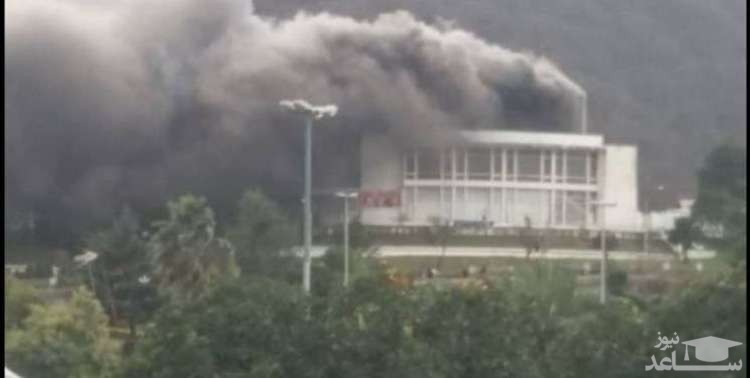 (فیلم) آتش‌سوزی گسترده در سینما هتل رامسر