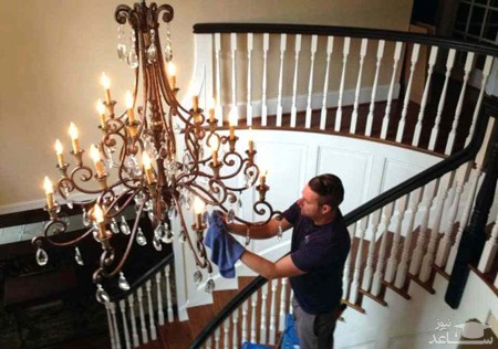 نحوه تمیز کردن لوسترهای کریستالی