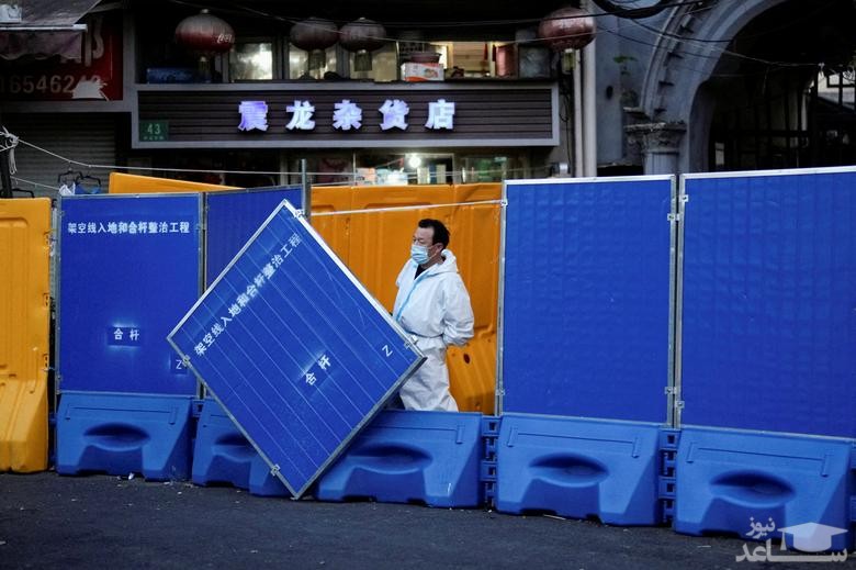 موانع محلات قرنطینه شده شهر شانگهای چین/ رویترز