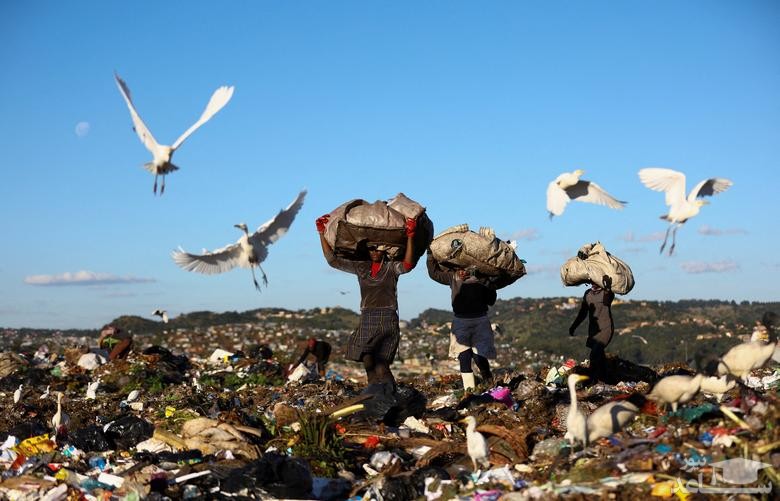 زباله گردها در شهر ژوهانسبورگ آفریقای جنوبی/ رویترز