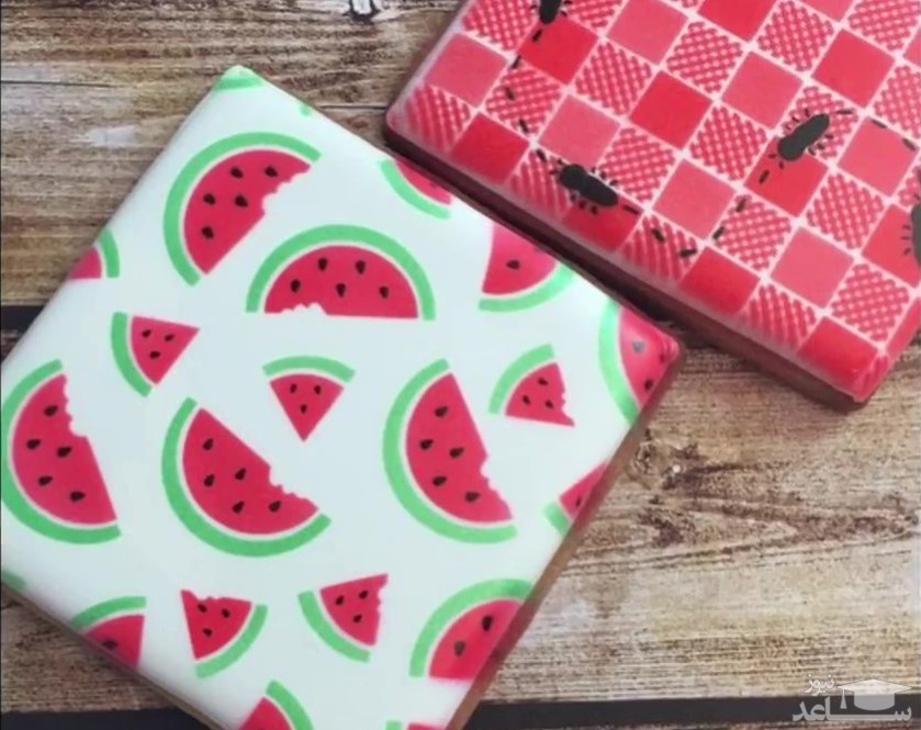 (ویدیو) تزیین کوکی به شکل هندوانه به روش چاپ (4)