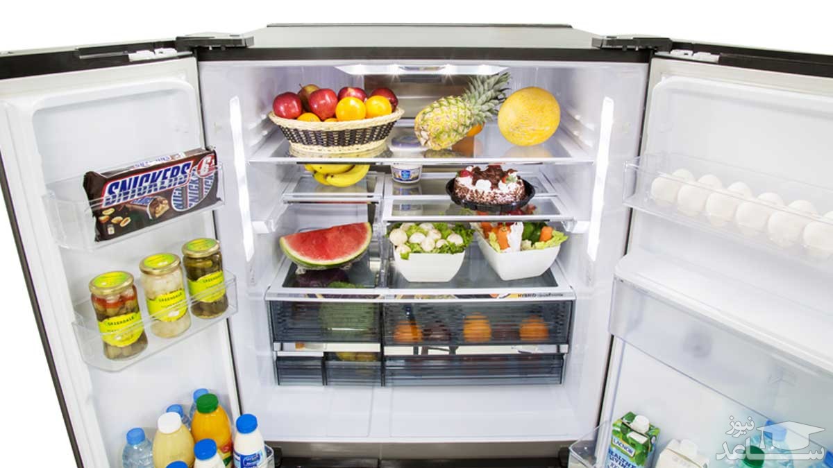 فضای داخلی یخچال فریزر پنج درب شارپ مدل SJ-FSD910