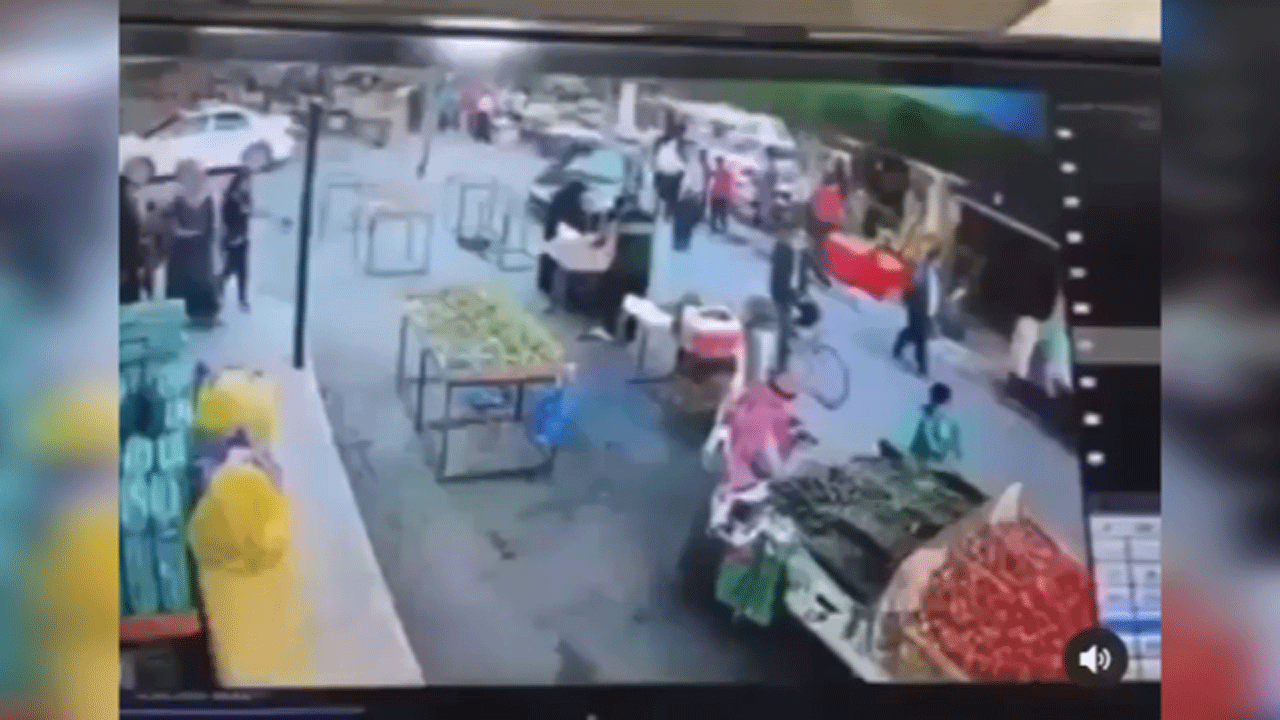 (فیلم) زیر گرفتن چندین نفر با خودرو در بازار