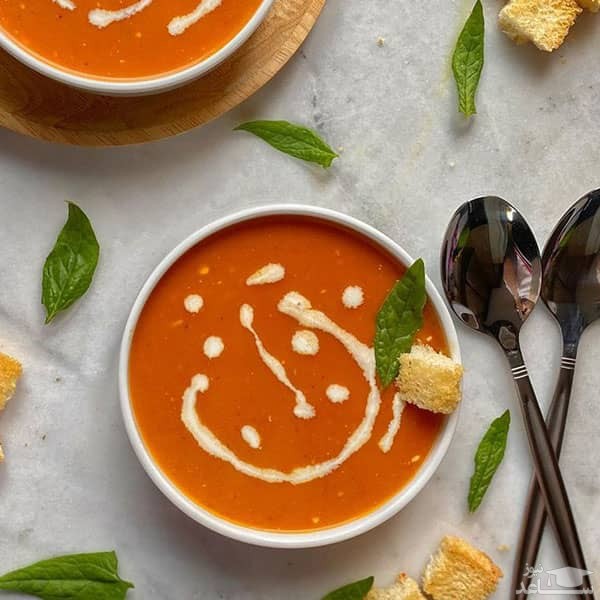  سوپ گوجه فرنگی سرد