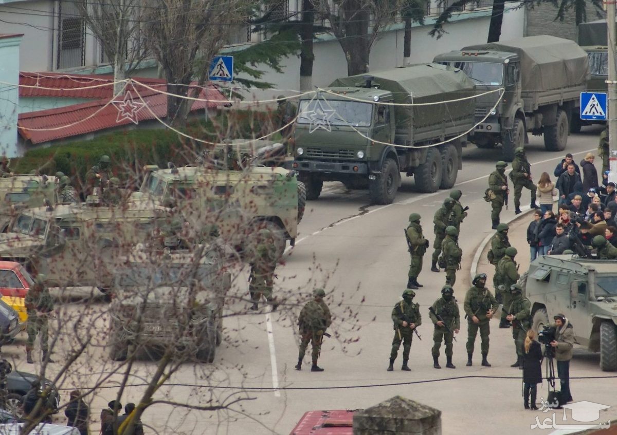 (فیلم) اهتزاز پرچم روسیه در خاک اوکراین