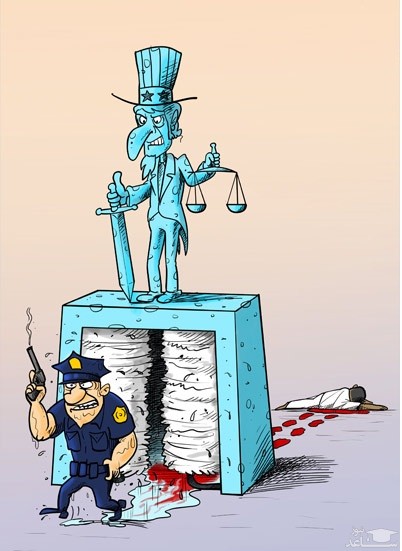 کاریکاتور پلیس آمریکا