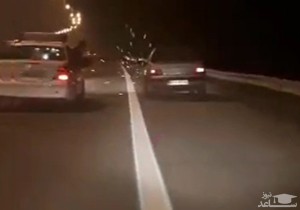 (فیلم) تعقیب و گریز پلیس با قاچاقچیان مواد مخدر در اتوبان قم - تهران