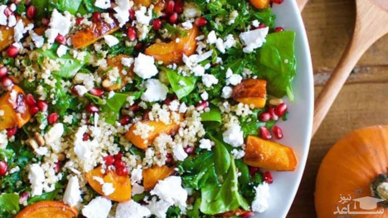 روش تهیه سالاد کدو حلوایی و انار لذیذ