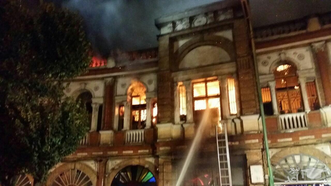 (فیلم) آتش‌سوزی در میدان تاریخی حسن‌آباد