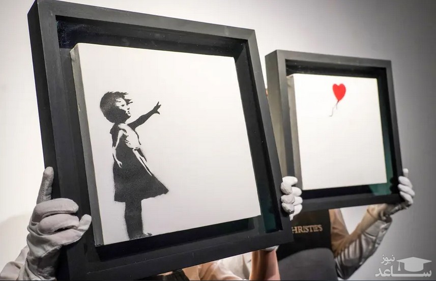 نقاشی"دختر و بادکنک" اثر "بنکسی" در حراج کریستیز لندن/ PA