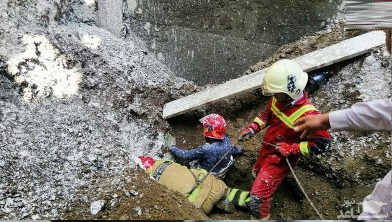 ریزش زمین در حال گودبرداری در بلوار اندرزگو