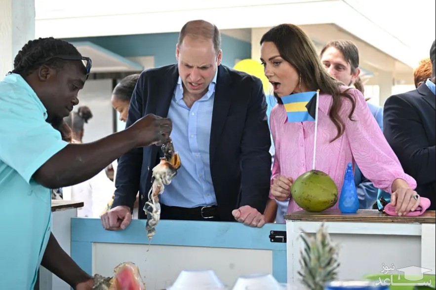 بازدید شاهزاده ویلیام نوه ملکه انگلیس و همسرش از بازارماهی در باهاماس/ وایر ایمج