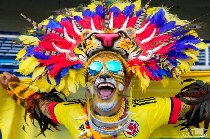 یک طرفدار تیم ملی فوتبال کلمبیا 