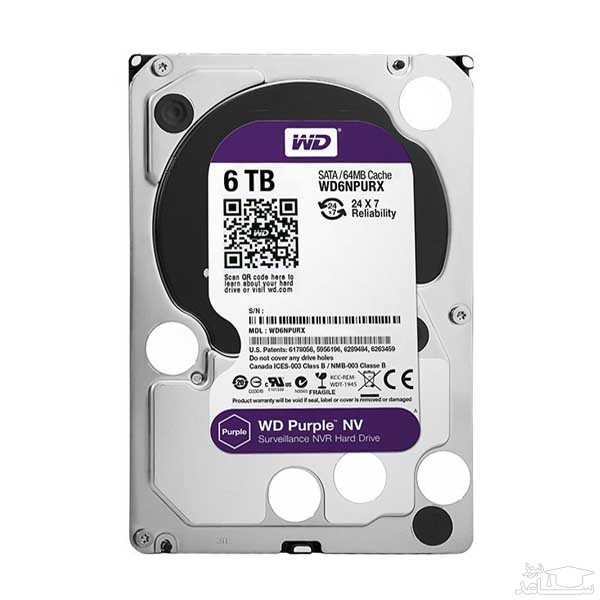 هارد دیسک اینترنال وسترن دیجیتال مدل Purple WD62PURZ ظرفیت 6 ترابایت