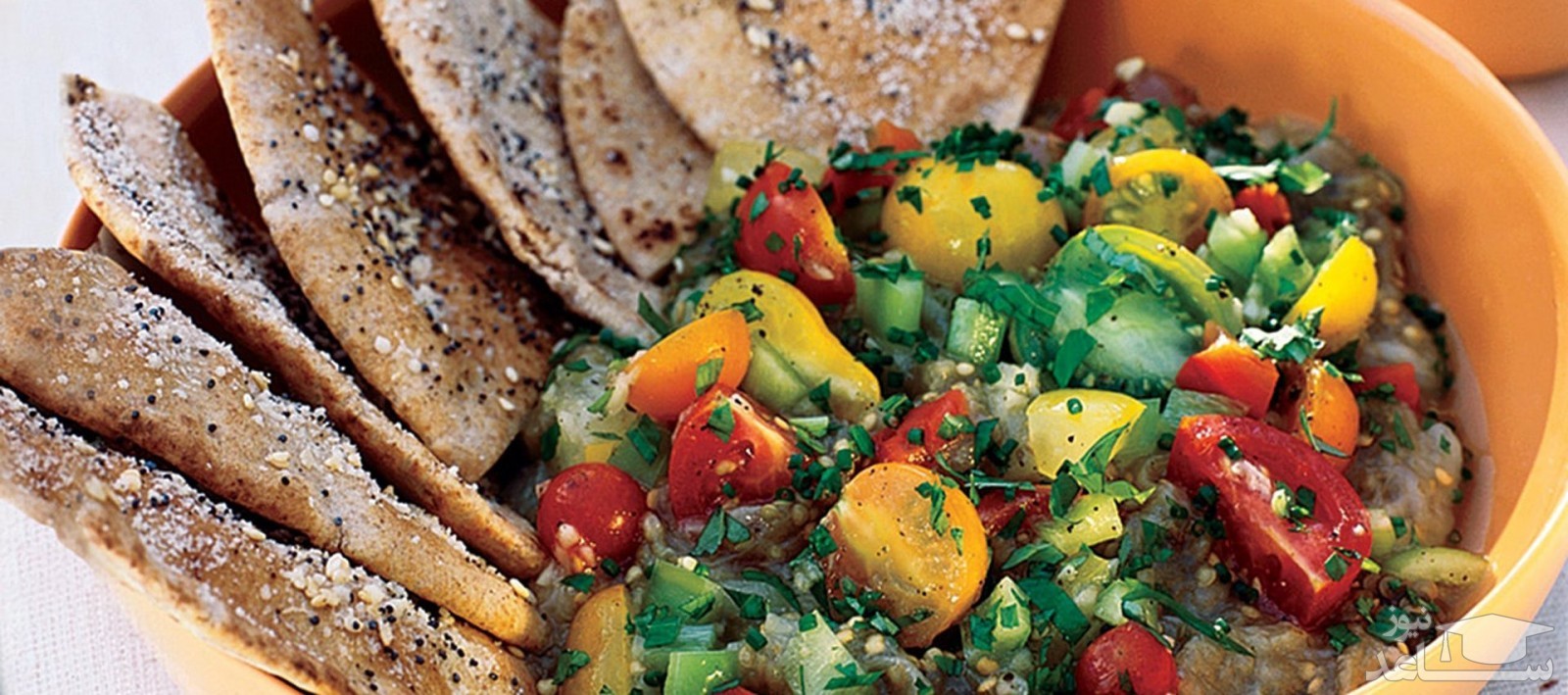 روش درست کردن سالاد بادمجان کبابی