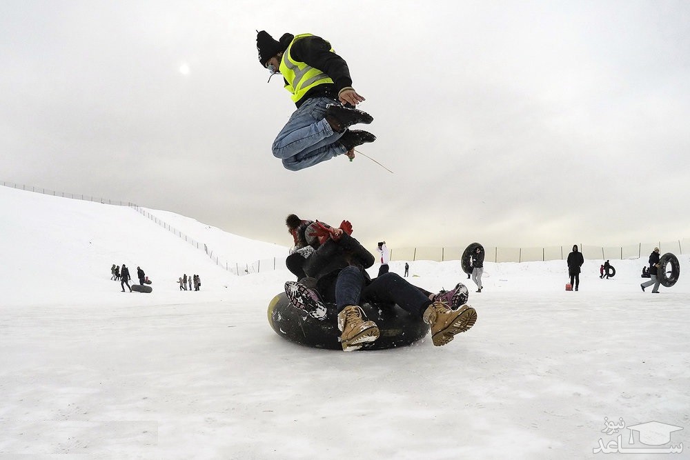 (عکس) تفریح زمستانی در پیست اسکی آبعلی