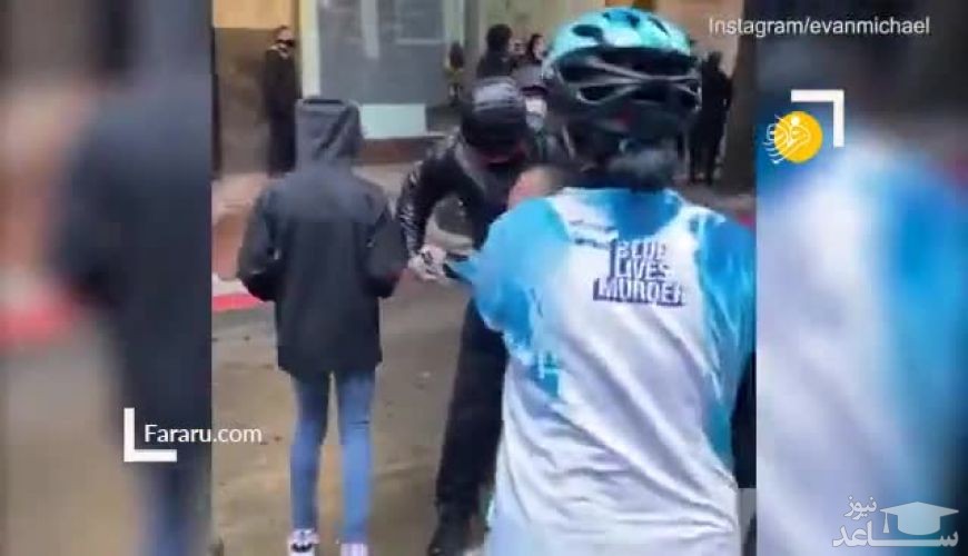(فیلم) پاشیدن گاز فلفل به چشم یک دختربچه توسط پلیس آمریکا