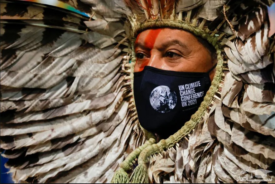 حضور نماینده بومیان جنگل های آمازون برزیل در نشست تغییرات اقلیمی سازمان ملل در گلاسکو اسکاتلند/ رویترز