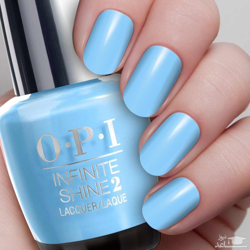 طراحی ناخن با لاک آبی مخصوص خانم های خوش سلیقه