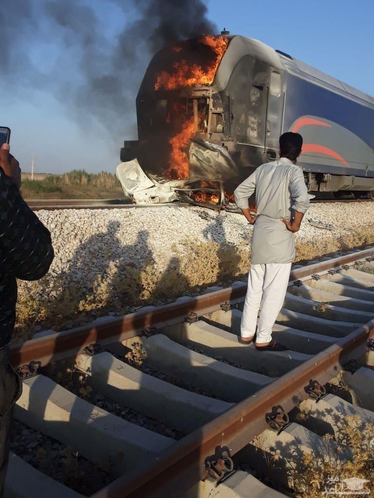 (فیلم) تصادف مرگبار قطار و پراید در شوش
