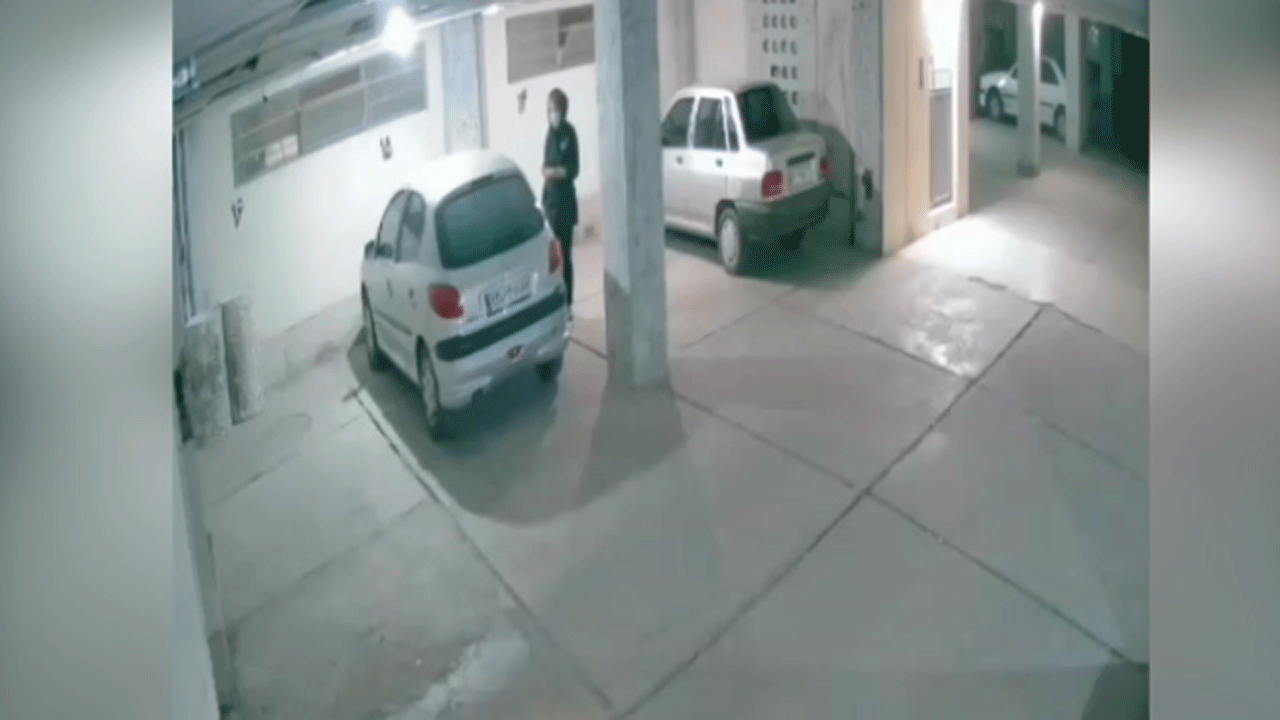 (فیلم) سرقت ماهرانه یک زن از پژو ۲۰۶ در پارکینگ ساختمان