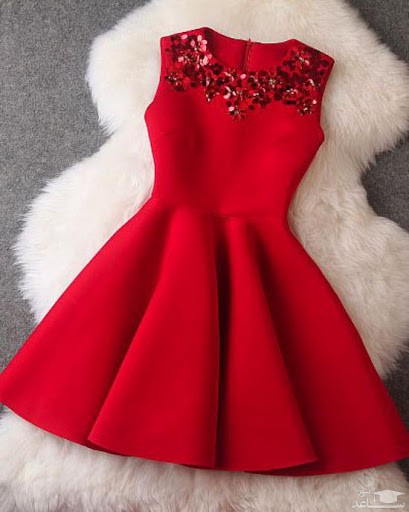 لباس مجلسی کوتاه دخترانه قرمز