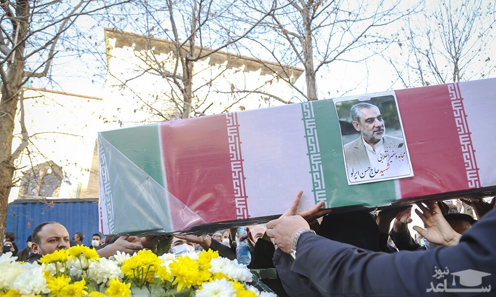 چشمان خون‌بار سردار قاآنی در مراسم تشییع شهید حسن ایرلو