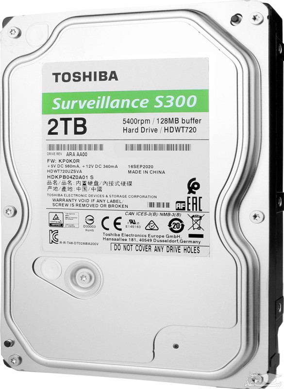 هارد دیسک اینترنال توشیبا مدل s300 surveillance ظرفیت 2 ترابایت