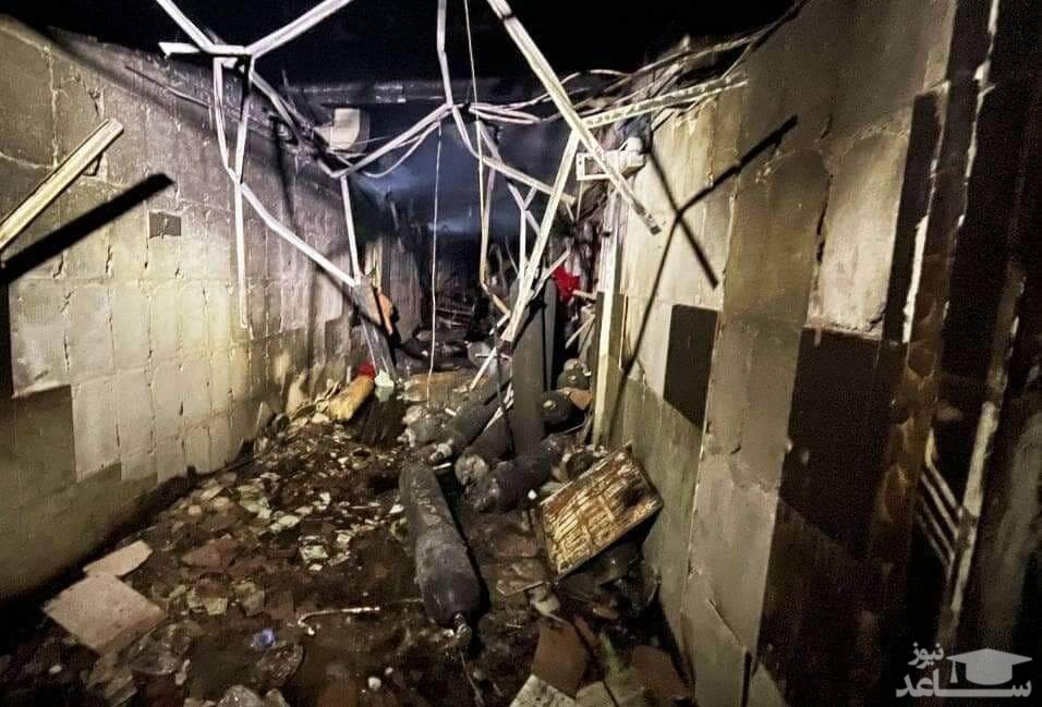 تصاویری از انفجار و آتش سوزی در بیمارستان کرونایی در بغداد