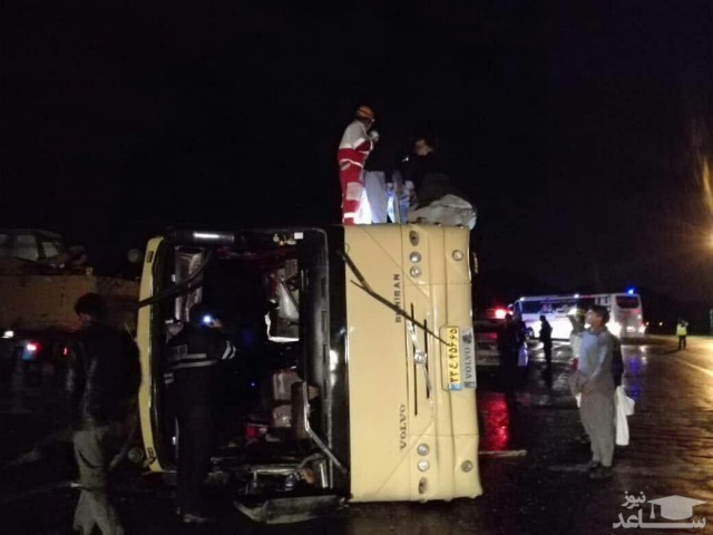 واژگونی اتوبوس کرمان به زاهدان با ۲۷ مجروح