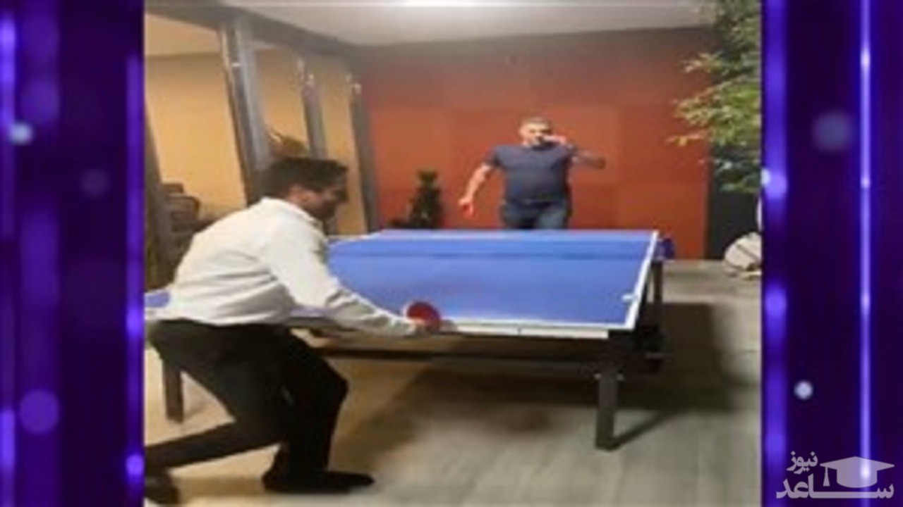 (فیلم) رقابت جذاب علی دایی و حمید سوریان در بازی تنیس روی میز