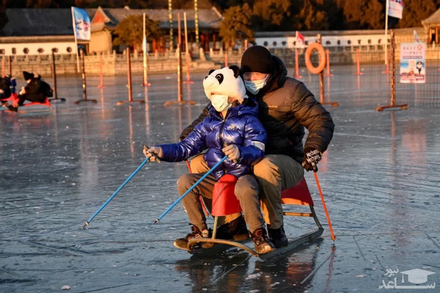 دریاچه یخزده کاخ تابستانی در شهر پکن/ خبرگزاری فرانسه