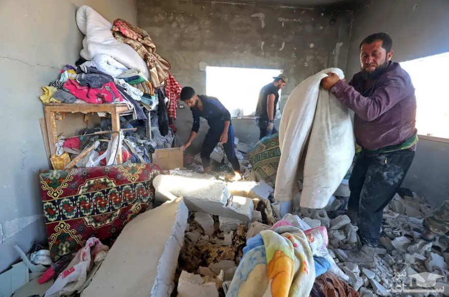 خانه های آسی دیده از خمپاره در سوریه