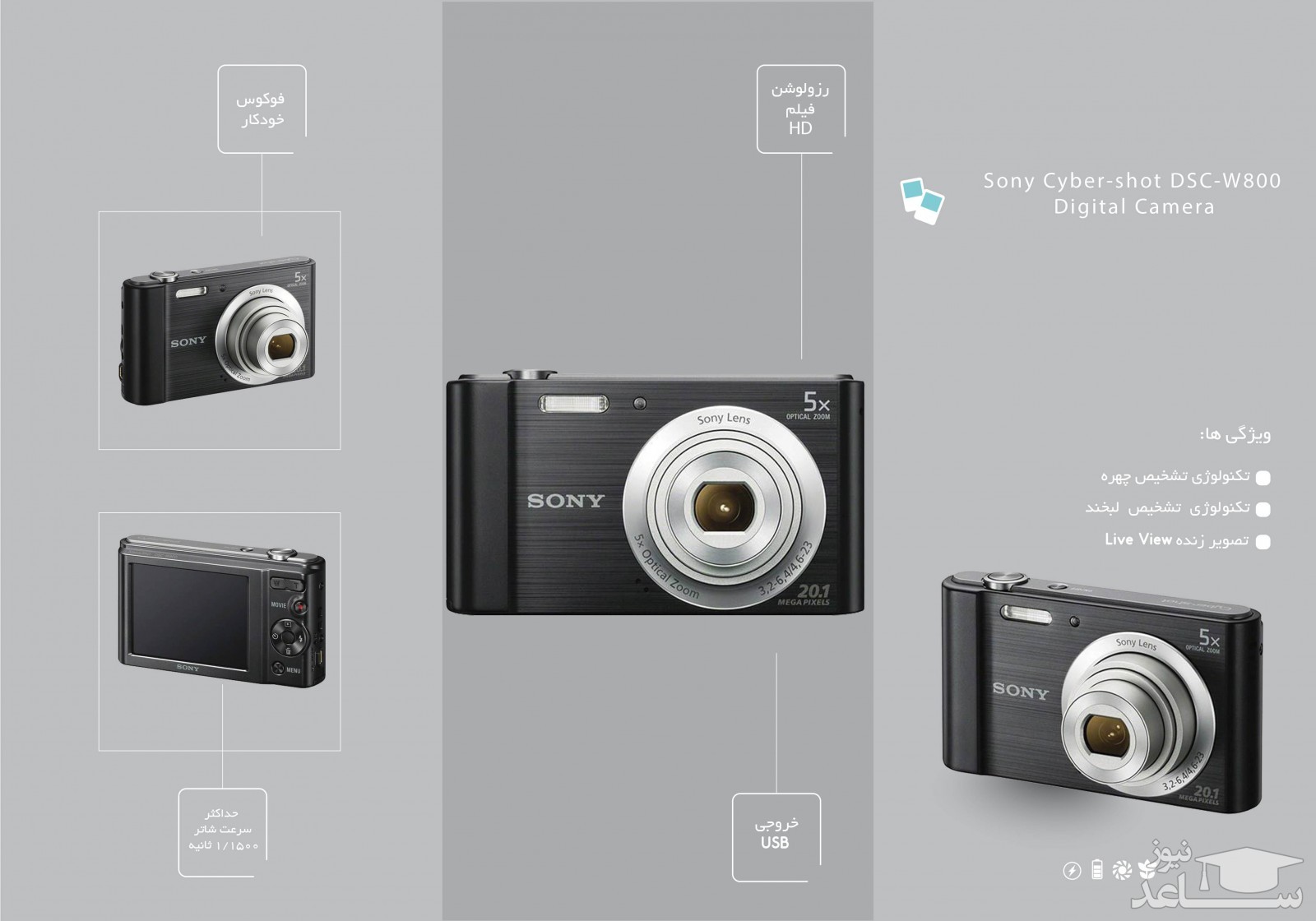 دوربین دیجیتال سونی مدل DSC-W800