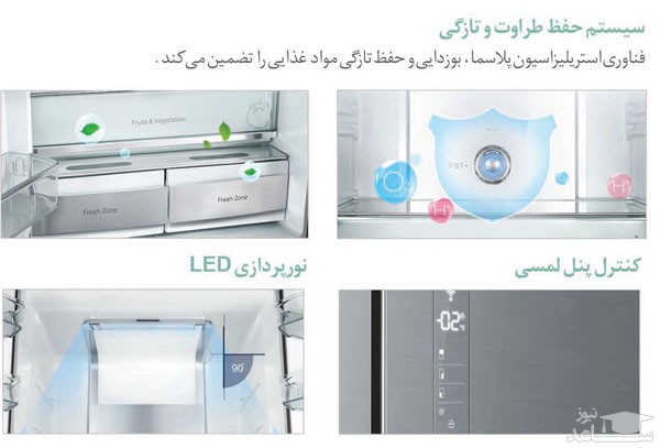 کشو پنل صفحه یخچال و فریزر میدیا مدل HD-400RWEN