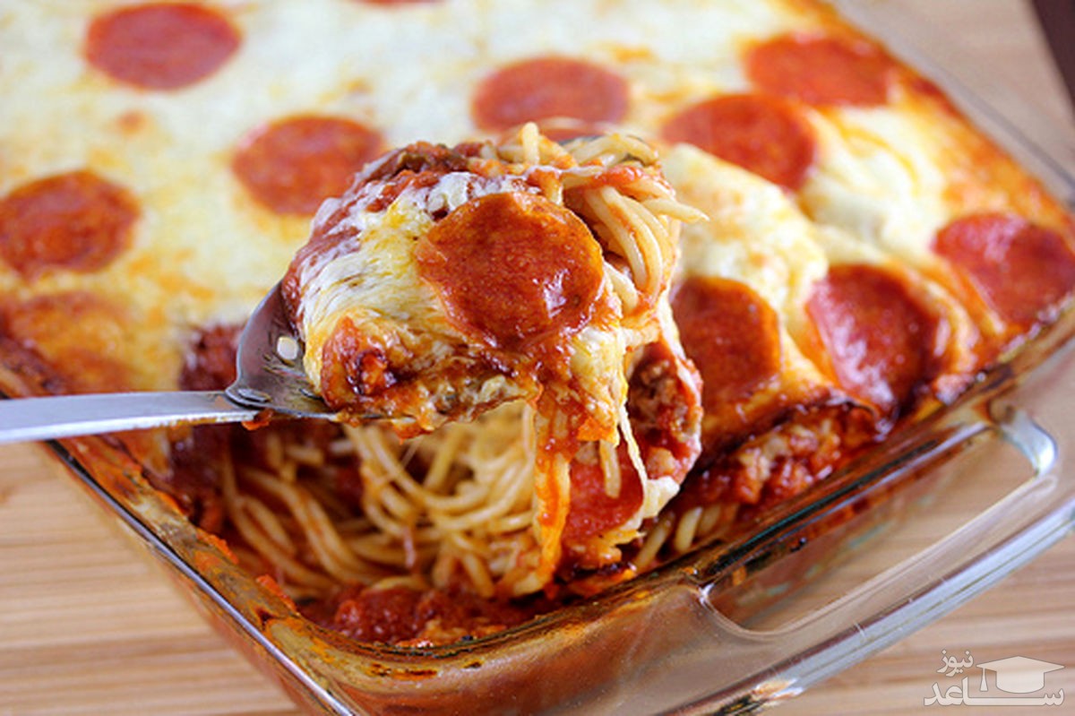روش تهیه اسپاگتی پیتزای خوشمزه