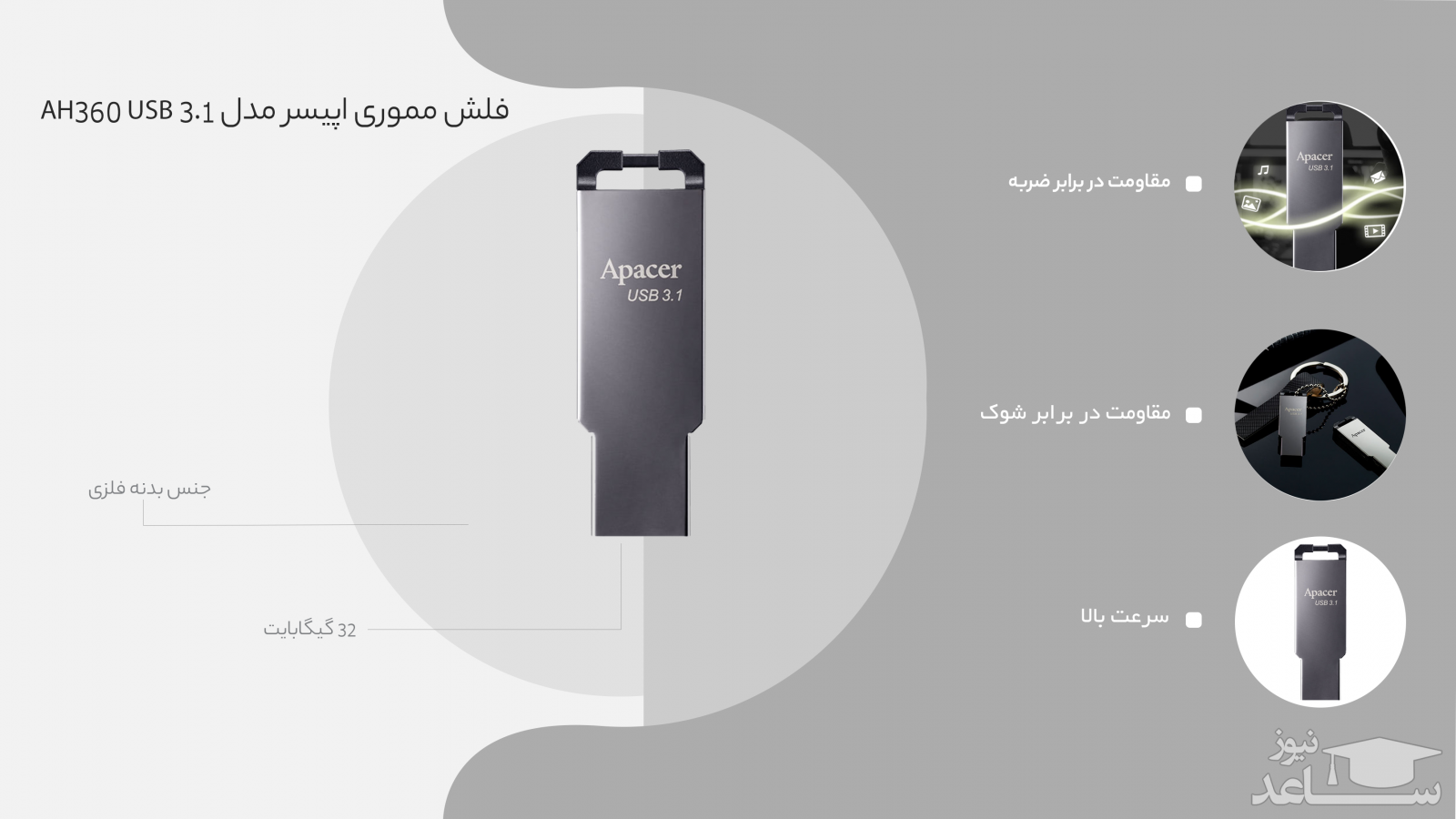 اپیسر مدل AH360 USB 3.1