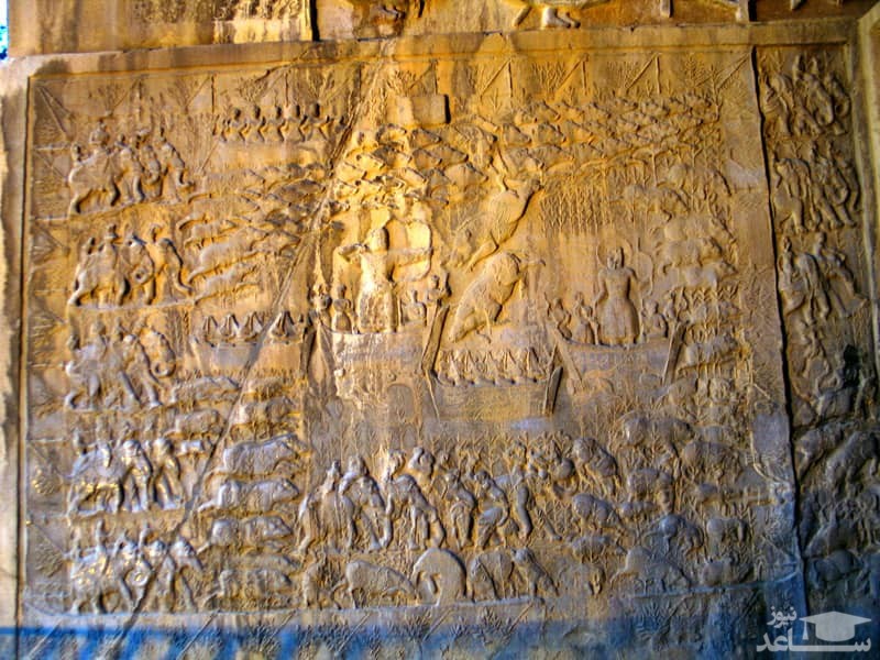 نقش برجسته شکار گراز در طاق بستان